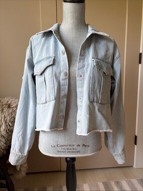 Velvet Heart Denim Crop Jacket 100% cotton size M